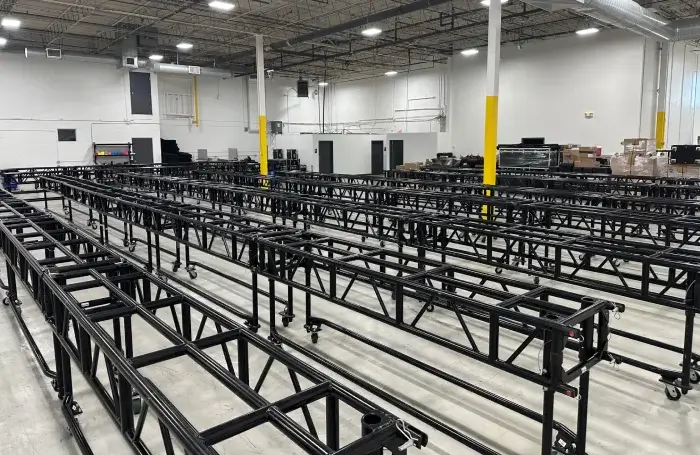 rigging equipment preparing for event